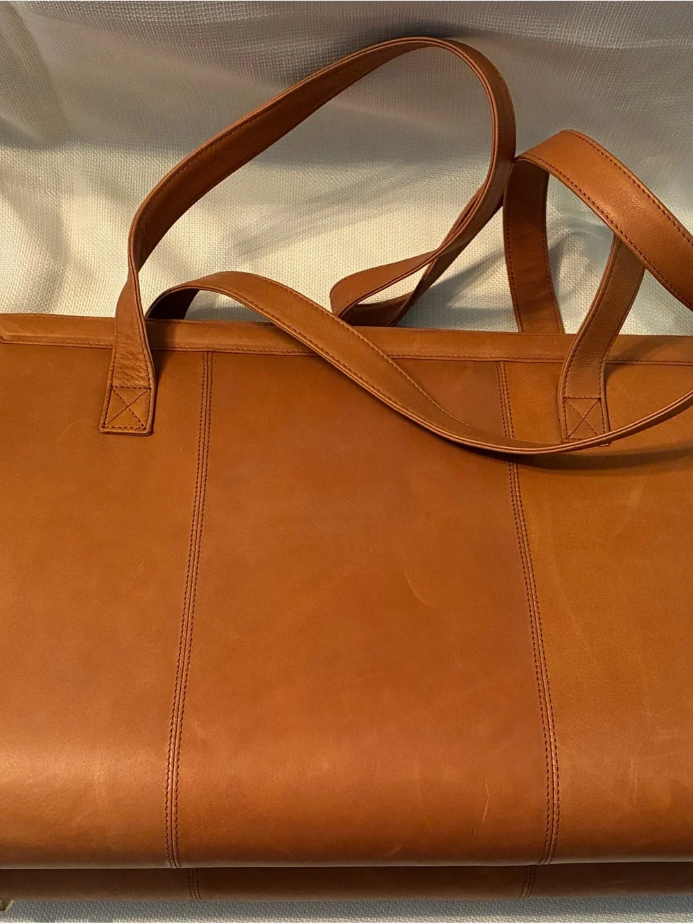 Boulder Ridge Tan Leather Briefcase Tote for Men